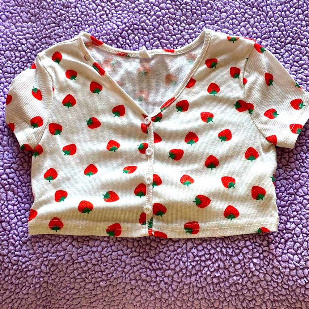 SHEIN girls tight fit strawberry top